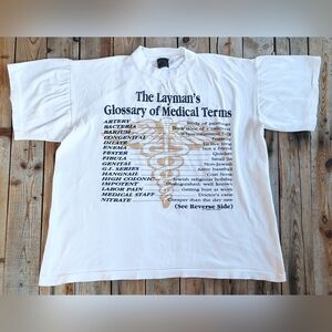 vintage '90s Layman's Glossary of Medical Terms t-shirts  made in USA
